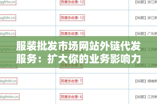 服装批发市场网站外链代发服务：扩大你的业务影响力