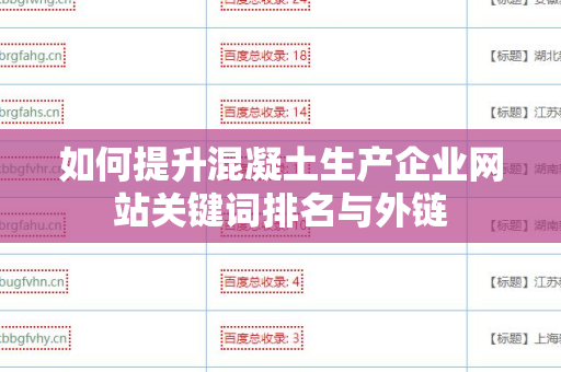如何提升混凝土生产企业网站关键词排名与外链