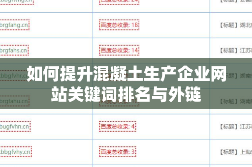 如何提升混凝土生产企业网站关键词排名与外链