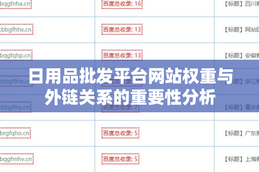 日用品批发平台网站权重与外链关系的重要性分析