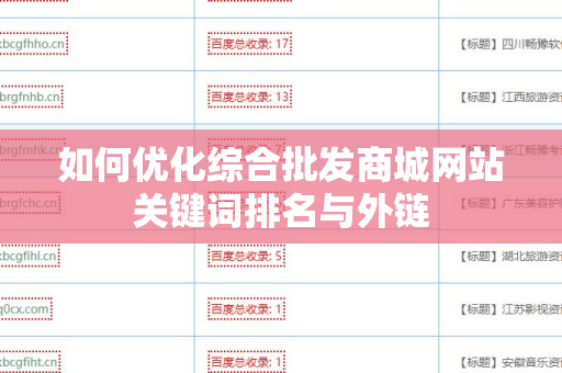 如何优化综合批发商城网站关键词排名与外链
