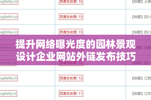 提升网络曝光度的园林景观设计企业网站外链发布技巧