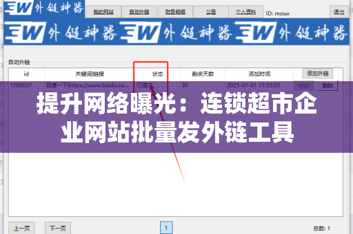 提升网络曝光：连锁超市企业网站批量发外链工具