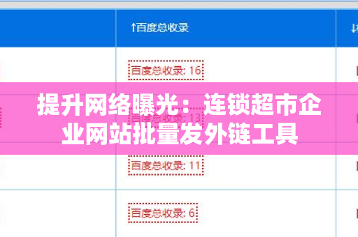 提升网络曝光：连锁超市企业网站批量发外链工具