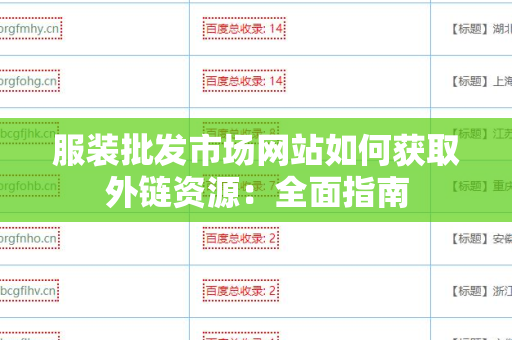 服装批发市场网站如何获取外链资源：全面指南