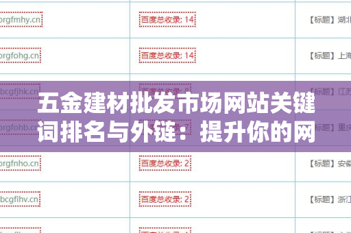 五金建材批发市场网站关键词排名与外链：提升你的网站流量与转化率