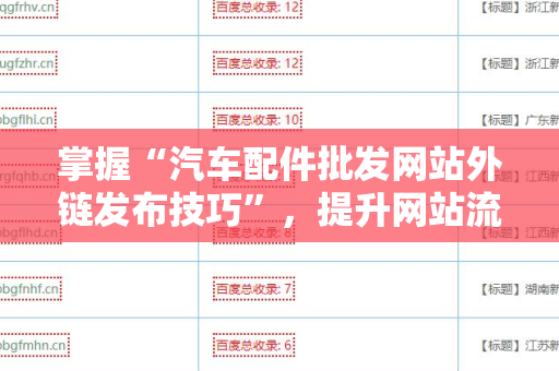 掌握“汽车配件批发网站外链发布技巧”，提升网站流量与排名