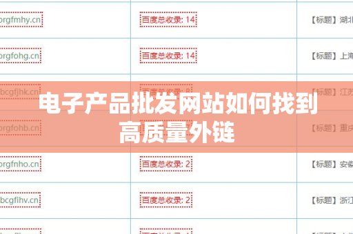 电子产品批发网站如何找到高质量外链