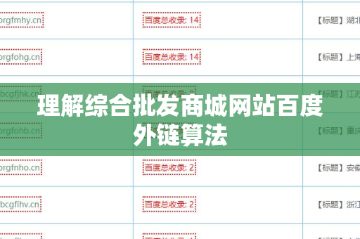 理解综合批发商城网站百度外链算法