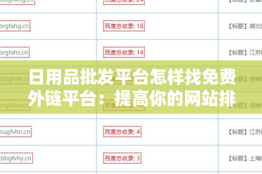 日用品批发平台怎样找免费外链平台：提高你的网站排名的策略