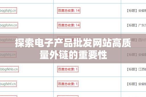 探索电子产品批发网站高质量外链的重要性