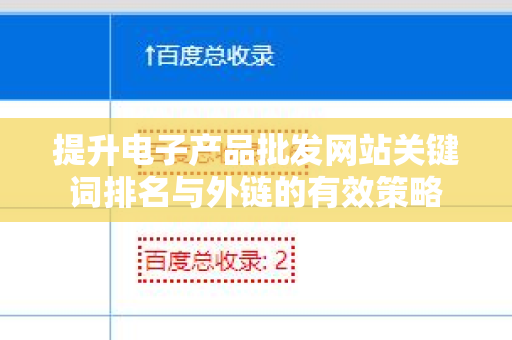 提升电子产品批发网站关键词排名与外链的有效策略