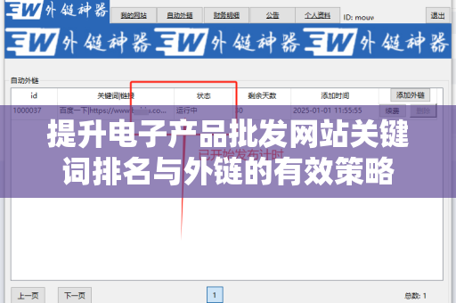 提升电子产品批发网站关键词排名与外链的有效策略