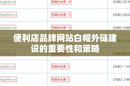便利店品牌网站白帽外链建设的重要性和策略