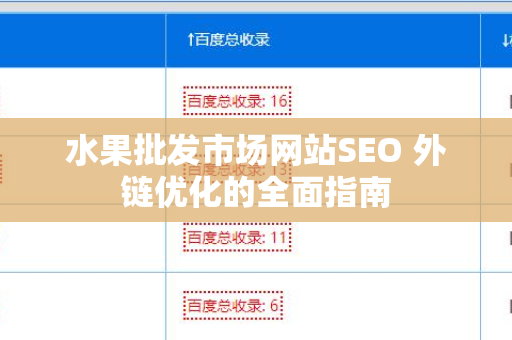 水果批发市场网站SEO 外链优化的全面指南
