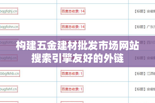 构建五金建材批发市场网站搜索引擎友好的外链