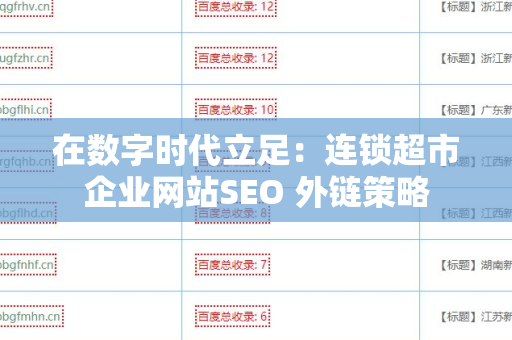 在数字时代立足：连锁超市企业网站SEO 外链策略