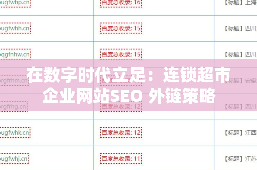 在数字时代立足：连锁超市企业网站SEO 外链策略