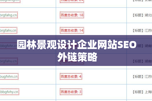 园林景观设计企业网站SEO 外链策略