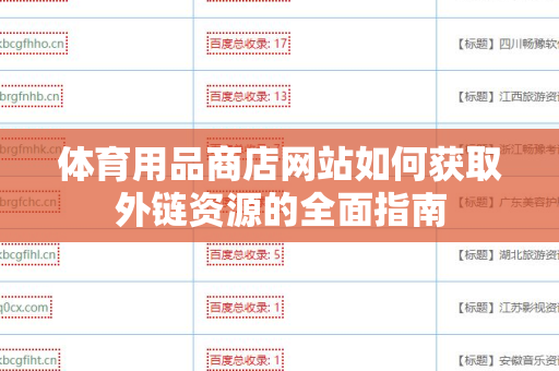 体育用品商店网站如何获取外链资源的全面指南