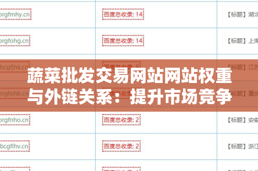 蔬菜批发交易网站网站权重与外链关系：提升市场竞争力的关键