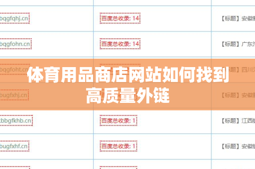 体育用品商店网站如何找到高质量外链