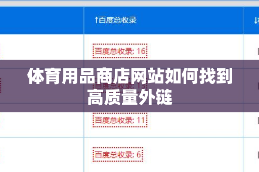体育用品商店网站如何找到高质量外链