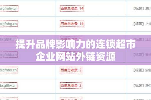 提升品牌影响力的连锁超市企业网站外链资源