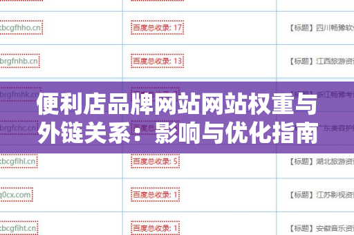 便利店品牌网站网站权重与外链关系：影响与优化指南