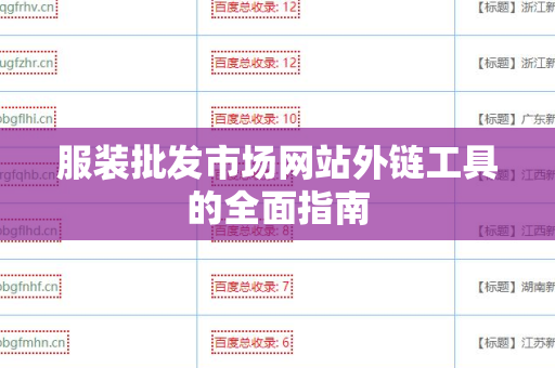 服装批发市场网站外链工具的全面指南