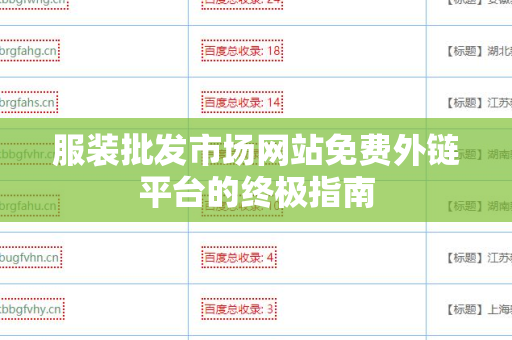 服装批发市场网站免费外链平台的终极指南