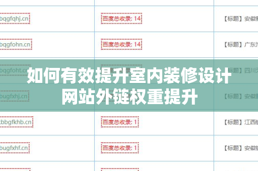 如何有效提升室内装修设计网站外链权重提升