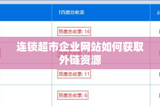 连锁超市企业网站如何获取外链资源