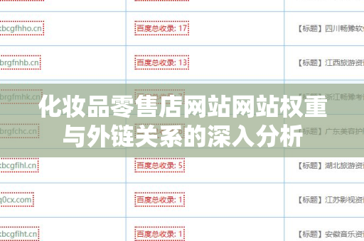 化妆品零售店网站网站权重与外链关系的深入分析