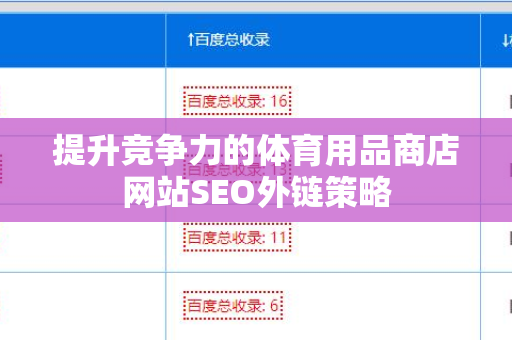 提升竞争力的体育用品商店网站SEO外链策略
