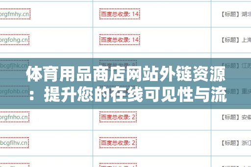 体育用品商店网站外链资源：提升您的在线可见性与流量