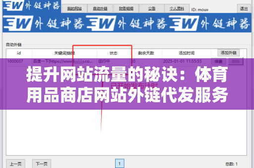提升网站流量的秘诀：体育用品商店网站外链代发服务