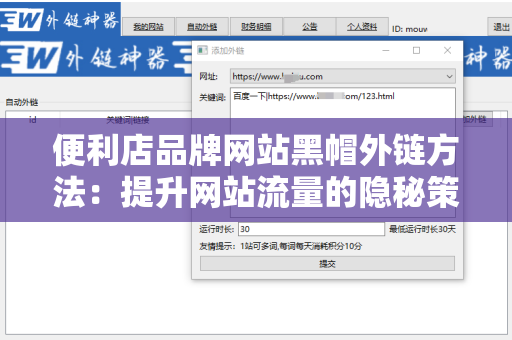 便利店品牌网站黑帽外链方法：提升网站流量的隐秘策略