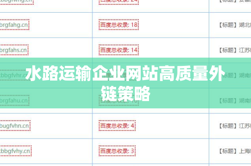 水路运输企业网站高质量外链策略