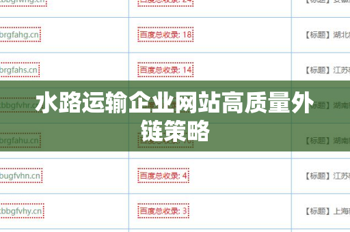 水路运输企业网站高质量外链策略