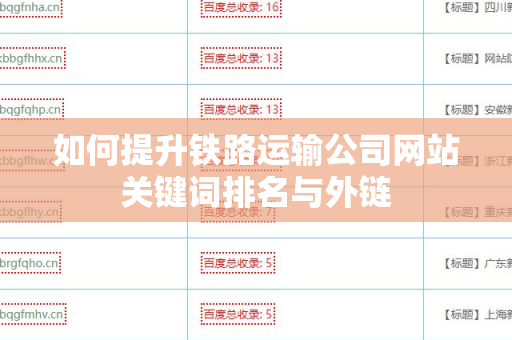 如何提升铁路运输公司网站关键词排名与外链
