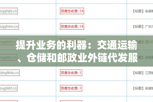 提升业务的利器：交通运输、仓储和邮政业外链代发服务