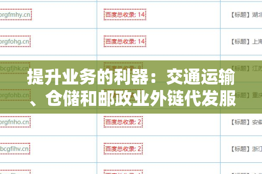 提升业务的利器：交通运输、仓储和邮政业外链代发服务