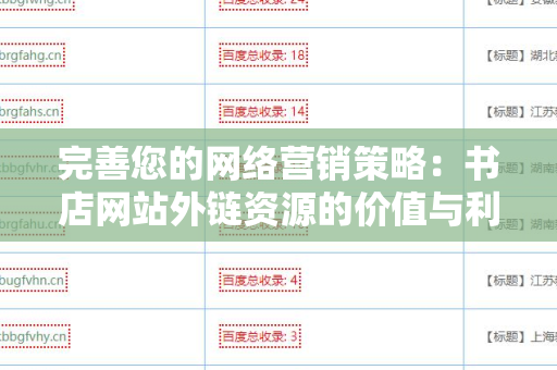 完善您的网络营销策略：书店网站外链资源的价值与利用