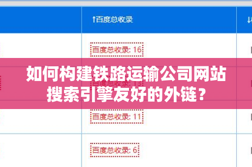 如何构建铁路运输公司网站搜索引擎友好的外链？