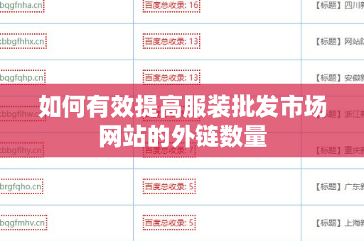 如何有效提高服装批发市场网站的外链数量