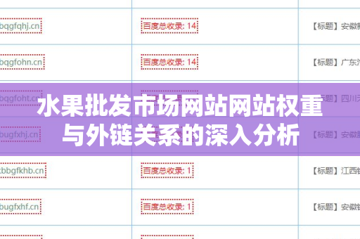 水果批发市场网站网站权重与外链关系的深入分析