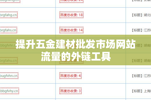 提升五金建材批发市场网站流量的外链工具
