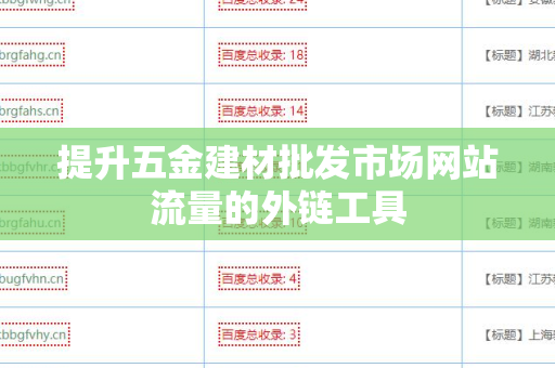 提升五金建材批发市场网站流量的外链工具