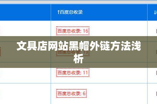 文具店网站黑帽外链方法浅析